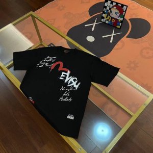 Evisu福神2025新款男士字母大M涂鸦短袖 颜色 黑 尺码：S-Xxl S码 肩宽44 胸围96 衣长68 适合身材 -120斤 M码 肩宽46 胸围102