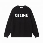 celine塞琳经典绣标字母圆领羊毛毛衣 颜色 黑色 蓝色 橄榄色 码数 S M L Xl Xxl