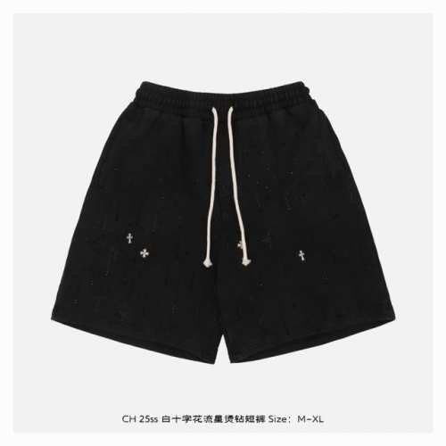 chrome Hearts 克罗心 25Ss 白十字花流星烫钻短裤 灵感源自八十年代复古 采用定制面料制作而成 官方同款 面料经过同缸染色工艺处理 手感舒适柔软