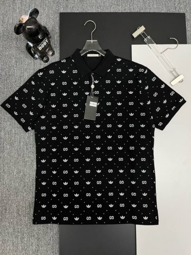 Gucci 古驰阿迪联名新款满印polo衫 原版面料 官方同款 采用210克丝光珠地棉，定制 同缸染面料 手感非常舒服爽滑 版型挺阔有型 一线品牌代工厂p出品