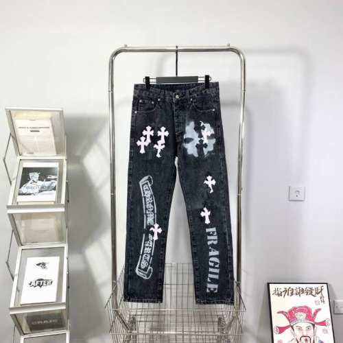 供 顶级版本 Chrome Hearts 克罗心最新款牛仔裤紫色 Matty Boy Sex Records 铆钉款工装牛仔裤裤Ch牛仔裤均需要成品水洗后再拆开