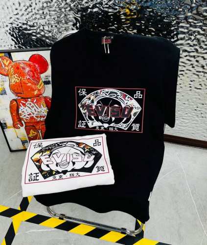 带Nfc芯片识别高版本 Evisu 福神2025夏季新款印花休闲宽松情侣款 短袖T恤Dt985 细节:版本一比一复刻，吊牌 领标 水洗 包装袋。水洗处有Nfc芯