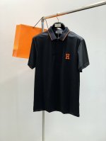 衣服 ，裤子 ，HermèS 爱马仕，2025夏季最新品，专柜同步有售，原单狠货，时尚休闲翻领短袖T恤套装，定制进口原版面料，舒适透气，顶级印胶工艺字母图案装饰