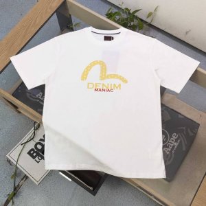 款号 Ws2438 高版本 2025新款Evisu福神海鸥假口袋图案字母Logo印花休闲情侣圆领短袖T恤 经典永远不会过时 人手必备款 250G双纱纯棉不起球不