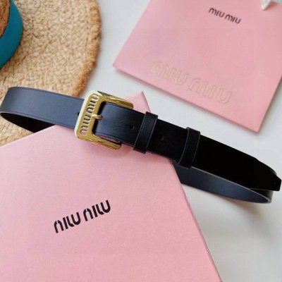 70 miumiu 女士腰带 长度105Cm，宽度3Cm 时尚界的经典之作 这款腰带采用奢华的黑色 无论搭配休闲裤还是裙子外套 这款腰带都能为你的造型增添一份精
