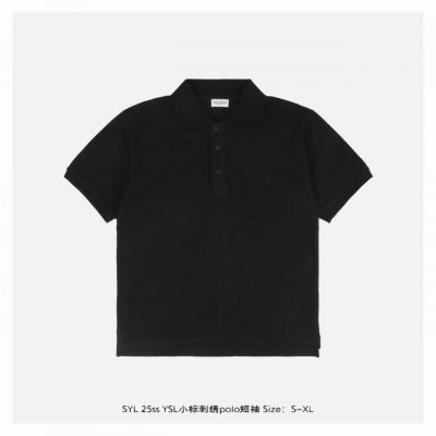 saint Laurent 圣罗兰 25Ss Ysl小标刺绣polo短袖 纯棉珠地棉面料经典款polo衫 经典系列 图案装饰让商务休闲风增添了经典的色彩 整体高