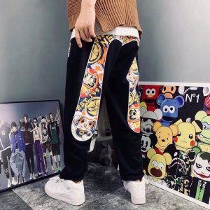 evisu福神招财猫达摩大M毛圈长裤 男女同款 重磅专柜最新款 走一波 绝对私房牛货 官网柜子同步火爆在售 高密度面料不变形不起球后侧发M印花摸起来手感立体有型