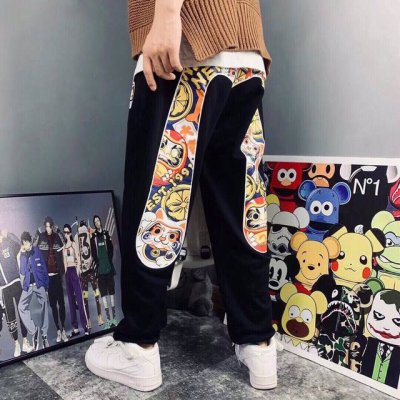 evisu福神招财猫达摩大M毛圈长裤 男女同款 重磅专柜最新款 走一波 绝对私房牛货 官网柜子同步火爆在售 高密度面料不变形不起球后侧发M印花摸起来手感立体有型