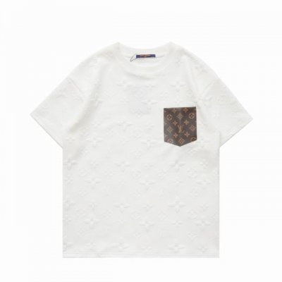 顶级复刻版本] 品名: Louis Vuitton Lv路易威登 新款老花皮口袋提花休闲圆领短袖T恤 款号：67339 尺码：S-Xl 颜色：黑色 白色 Lou