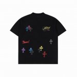 Chrome Hearts 克罗心 刷漆十字架短袖T恤 采用直喷进口机器印花 五金辅料均开磨定制 正确配置 黑色2025克罗心正品包装 克定制定染双纱棉 版型大