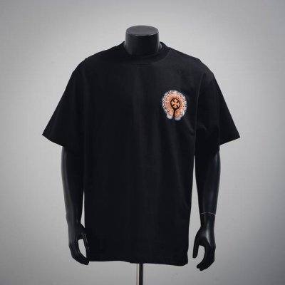 chrome Hearts 克罗心 重影马蹄印花短袖T恤 轻奢主义男女日常通勤穿搭必备单品正确版本欢迎对比详细特征 克100%纯棉双纱汗布面料 同缸定染特种加粗