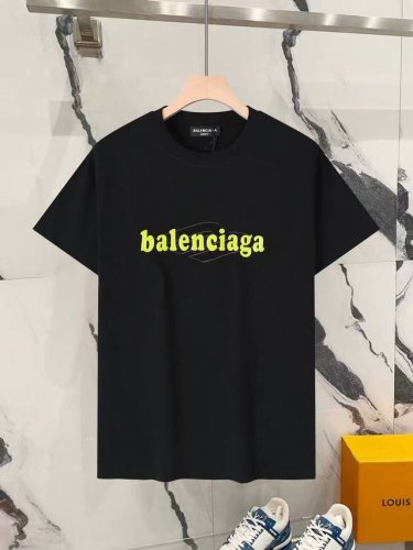 顶级版本 巴黎世家Balenciag 2025Ss春夏季 新款 Blcg厚板果冻夜光硅胶字母 短袖T恤男女同款！ 32支定织定染高克重纯棉面料，面料270G洗水
