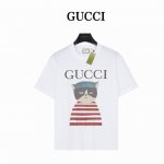 gucci 梦幻小猫 短袖T恤 款号:Gg03 白色 240克重磅小落肩100%棉T恤 Os版型 宽松有型好搭配 采用精梳紧密赛络工艺 面料更耐磨 袖口以及下摆
