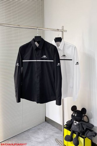 G017 Babalenciaga 巴黎世家 25Fw 3B白条刺绣衬衫 轻奢主义 男女日常通勤穿搭必备单品 正确版本 随意对比 详细特征 80支平纹进口澳棉高