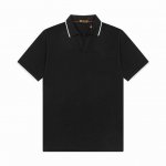 高版本 L p 新款polo.100支天丝丝光 罗马丝光棉领和袖口小绣花polo衫 官网同款 1:1 颜色：宝蓝 黑色 尺寸：M-3Xl
