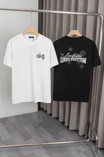x054 2025年新款路易威* Louis Vuitto*采用260克高品优质双纱纯棉面料T恤，前后图案+字母Logo刺绣工艺，时尚而奢华百搭，男女同款。颜色