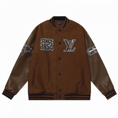 款号B17 Lv 太阳花贴皮老花刺绣棒球服外套 高克重 尼料加重工五金 M L Xl Xxl