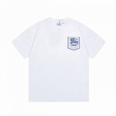 隔天到 Burberry 巴宝莉 字母 战马口袋刺绣 大Logo经典识标印花精致升级 原版面料 官方同款 短袖T恤 定制 同缸染面料 手感非常舒服 春夏最新版本