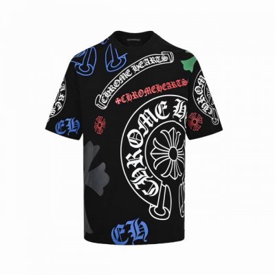 Chrome Hearts 克罗心 25Ss 彩色字母徽标印花短袖 面料采用280克重精梳棉，定制32支1*1螺纹，成衣两遍水洗处理，面料舒适亲肤无异感，定制定