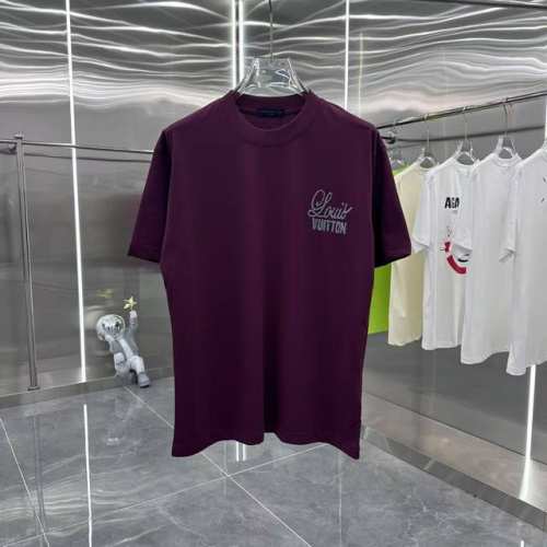 LV 2025春夏新款短袖T恤 厚板工艺 男女同款宽松版 S M L Xl Xxl 五个码 黑色 白色 酒红色