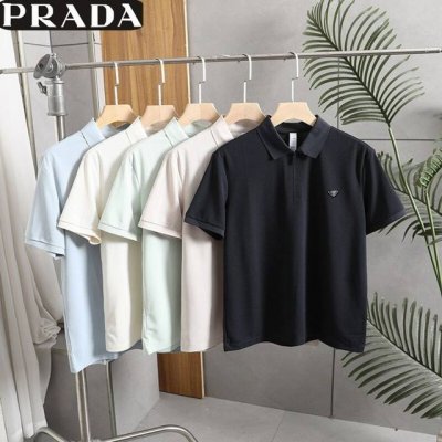 高品质重工普拉多Prada夏季新款，男女同款半拉链速干凉感防晒户外男款短袖Polo衫，男士短袖T恤上衣！ 尺码:M-4Xl