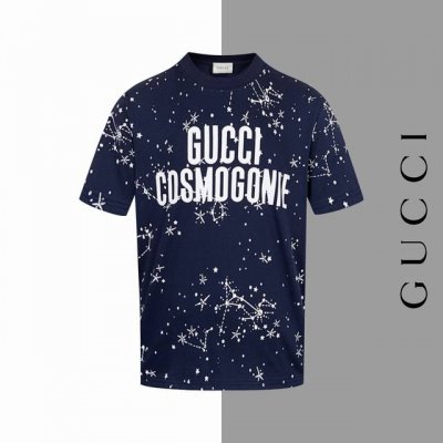 款号#Z95 古驰雪花字母满印圆领短袖 gucci官网一致款式 面料 32支双纱280克纯棉面料 同缸同色织染螺纹 颜色一致 工艺 进口机器白墨满身直喷印花 配