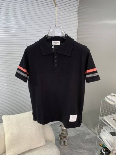 Tb汤姆布朗 Thom Browne 汤姆布朗 拼色针织polo衫 升级 灵感源自八十年代复古 原版面料 官方同款 针织 polo衫 定制 网纱毛衣针织面料 手