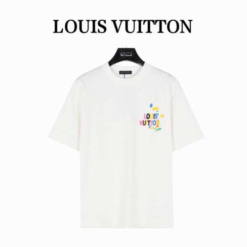 louis Vuitton 路易威登 25Ss 涂鸦彩色字母发泡印花短袖T恤 面料采用高克重280G重精梳棉，定制1:1螺纹，面料舒适亲肤无异感， 制定染面料，