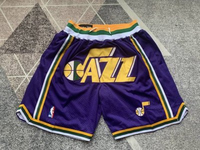 款号K85 顶级刺绣版本 Just Don Nba Miami Heat Team Shorts 贾斯顿 Nba 爵士队 刺绣球裤 篮球短裤 颜色：紫色 尺码：