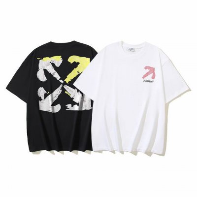 1118# Off-White纯棉260G重磅涂鸦箭头印花短袖T恤 黑色 白色 S M L Xl