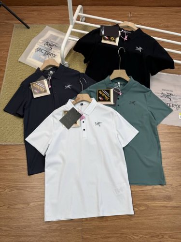 arctertx始祖鸟纯色休闲时尚百搭印花品牌Logo户外舒适吸汗速干短袖Polo衫 男女同款 颜色：黑色 藏青 绿色 白色 尺码：L-4Xl 热爱户外运动的你