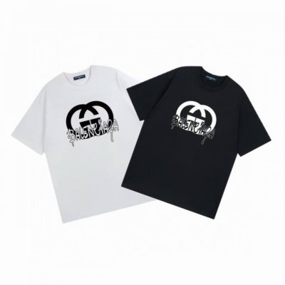 balenciaga Gucci 巴黎世家 古驰联名 25Ss 印花短袖 高版本 重工 短袖T恤 顶级用料 限量发售！ 面料：250克 双纱双股用料 预缩定型