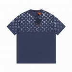 款号H15 Lv路易春夏渐变印花新款短袖T恤，高品质尼龙纯棉面料.前后双袖渐变高浆印花. 手感舒适柔软 螺纹原版配备，还原特殊工艺带来的潮流，定制定染 ，三标齐
