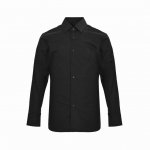 prada 普拉达 25Ss 烫图字母Logo印花衬衫 采用70支人丝府绸布，表面做丝光工艺，手感比较光滑。该款采用德国最新埋夹机制做而成，领口反领立体做法，双
