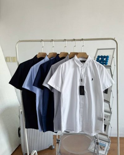 颜色：黑色 藏青 白色 浅蓝 灰色 尺码：M到3Xl Ralph Lauren 拉夫劳伦男装 经典款棉成衣染色斜纹布衬衫Rl16975 线上 0+ 主要是现阶段