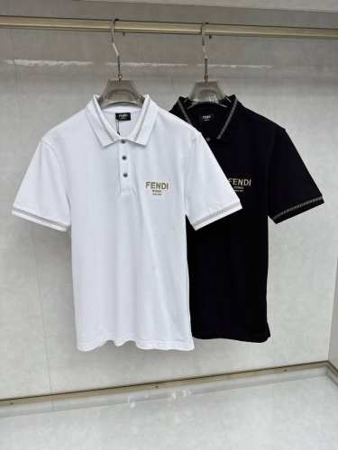 芬迪 2025春夏新款Polo领短袖系列。精选顶级丝光珠地棉面料，三标齐全！时尚大牌元素Logo工艺设计，上身版型超赞，面料细腻舒适透气，随意搭配都超级好看时尚