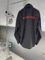 P320 -Balenciag 25Ss新款条纹棉质长袖衬衫 宽松版型 男女同款！ 码数：S.M.L.Xl 尺码