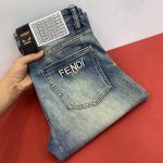 款号K76 Fend芬迪 Ff立体皮标Logo牛仔裤代工厂p渠道出货 且买且珍惜 刺绣水印裤身面料绝不是一般F货可以比的 客供五金 微弹 裤身柔软有质感 版型很