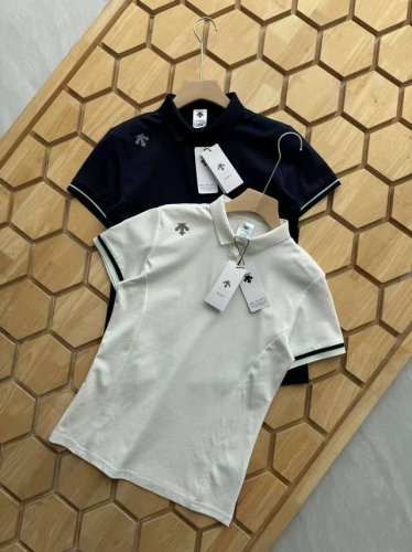 descentegolf迪桑特高尔夫Field女士防晒修身短袖Polo衫 简约质感，轻松驾驭春夏球场 使用经典Carvico针纺梭面料制成的短袖Polo衫。面料