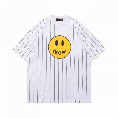 Y28 Drew 竖条纹笑脸短袖T恤 码数：S-Xl 颜色：图片色
