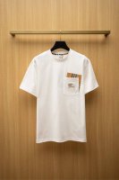 2025Bbr最新款T恤 口袋贴布设计战马刺绣Logo 顶级纯棉面料 正常版型 白色 尺码：S~Xxl