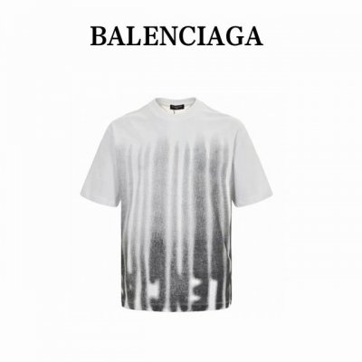 balenciga 巴黎世家 24Ss 水墨流苏印花短袖 标准的康丽直喷数码技术和数码渐变印花技术，纯棉柔软面料，对色定染面料，超精细平网印花工艺，潮流感十足，