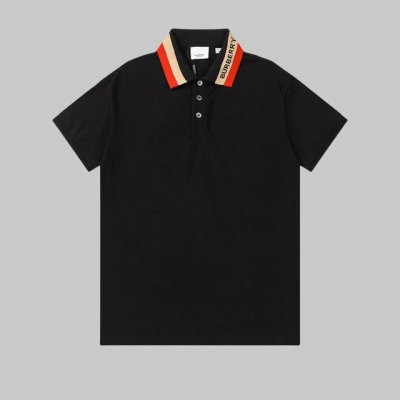 高品质 burberry新款 珠地棉开筒反领短袖 舒适透气 洗水不变形不缩水 经典简约 精致时尚 细节呈现高端品质 男女同款 颜色 黑色 卡其色 码数 S-2X