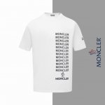 款号#Z117 蒙口排列字母印花刺绣小标圆领短袖 Monler官网一致款式 面料：32支双纱280克纯棉面料 同缸同色织染螺纹 颜色一致 工艺：进口机器饱满刺绣
