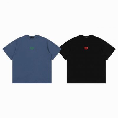 balenciaga 巴黎世家 25Ss 反差色麦穗Bb刺绣情侣圆领短袖T恤-顶级版本 Color：黑色 蓝色 Size：S M L Number：240246