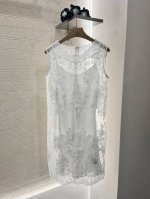 Ermanno Scervin*新品 重工水溶蕾丝真丝背心裙