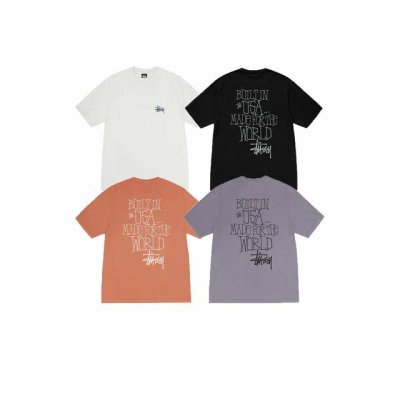 款号Xb2067# Stussy斯图西 Ss25 背后英文短袖T恤男女同款 230克纯棉圆筒布版型 两侧面不带缝线 正确版本与正品相同。区别市场通货。 颜色：白