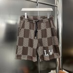 上新 纯原臻品 顶级原版复刻 Louis Vuitton Lv 路易威登棋盘格钉珠针织短裤休闲裤 原版面料高版本高品质 网红明星同款 毛料选用全精梳棉纱纱线，从