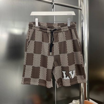 上新 纯原臻品 顶级原版复刻 Louis Vuitton Lv 路易威登棋盘格钉珠针织短裤休闲裤 原版面料高版本高品质 网红明星同款 毛料选用全精梳棉纱纱线，从