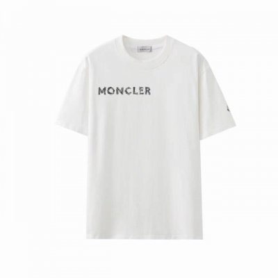 上新 款号：M1076 2025早春Moncler 蒙口 官网同款印花图案 双纱纯棉短袖 - 260G双纱纯棉顶级面料 手感柔软 百分百纯棉独家出货 定染硫化黑
